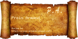 Preis Armand névjegykártya